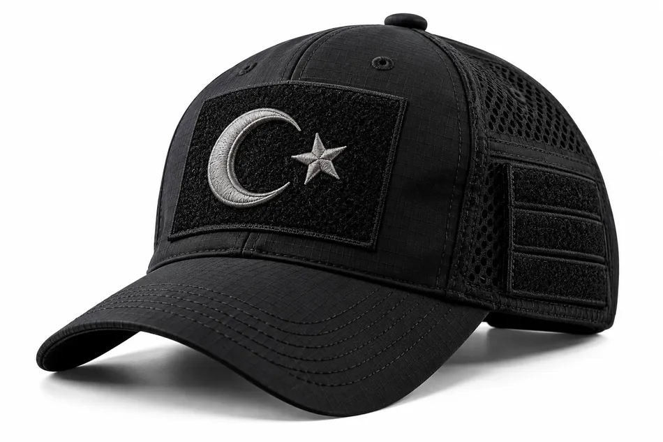 BUJE Resmî Stil Şapka Tasarım Örneği / Siyah; toptan üretim referans görseli