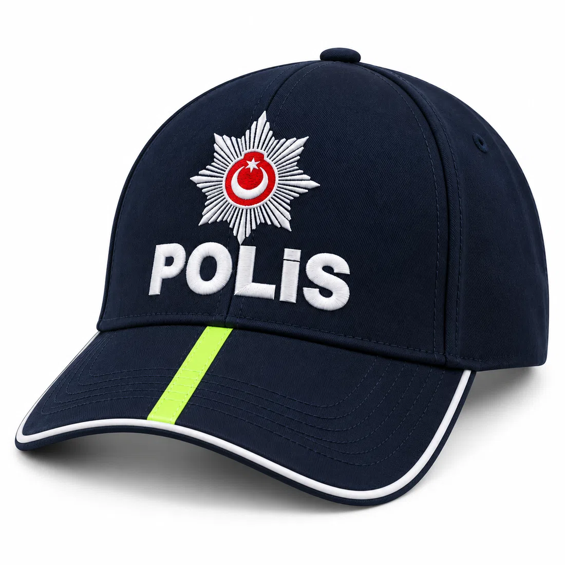 BUJE Lacivert Polis Şapka Ve Neon Şerit