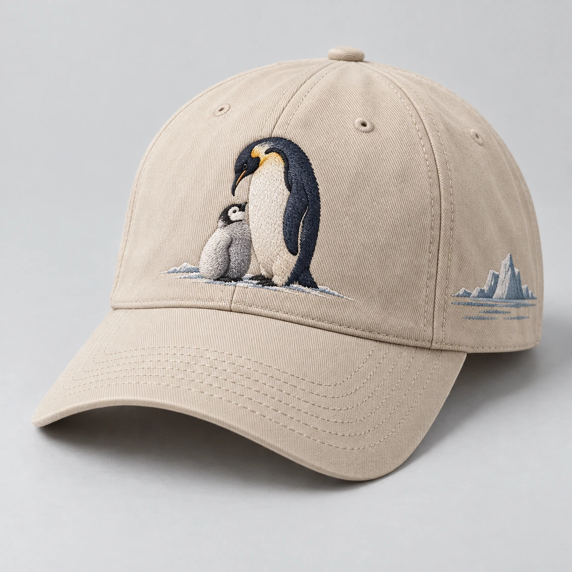 BUJE Penguen Nakışı Cap – Bej – Seri 01 · fotoğraf 1/1