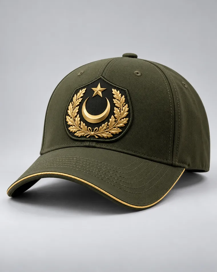 BUJE Zeytin Yeşili Altın Armalı Resmî Stil Cap