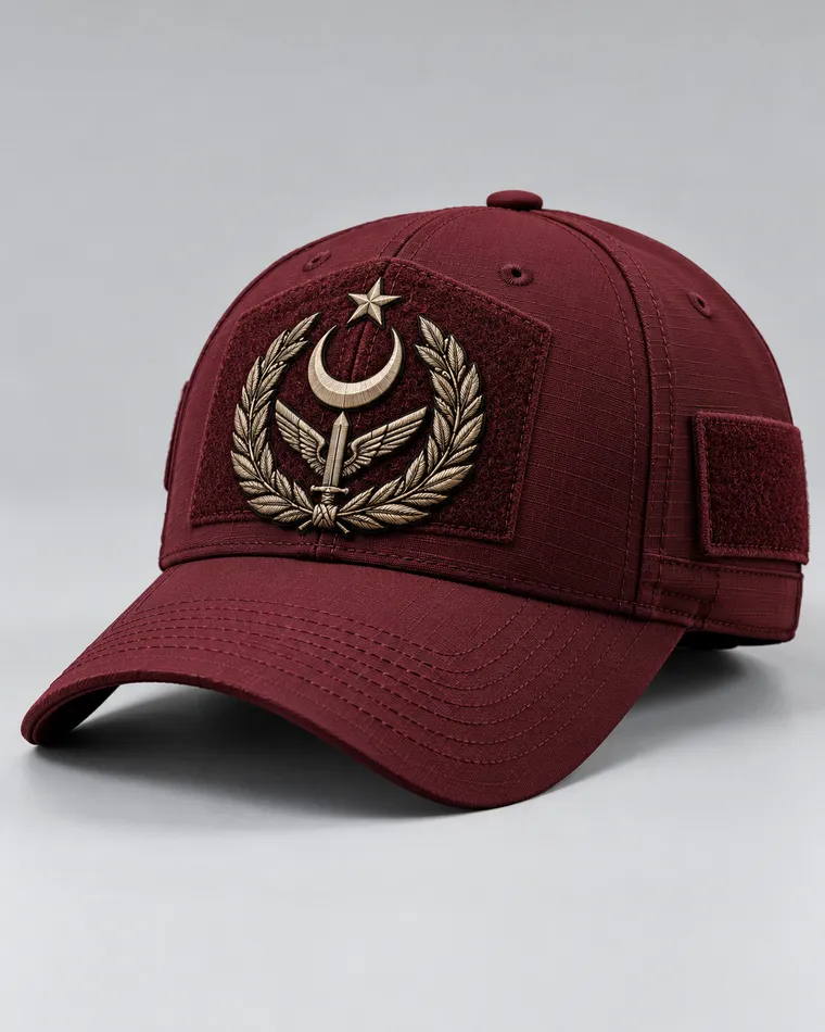 BUJE Bordo Altın Armalı Resmî Stil Cap