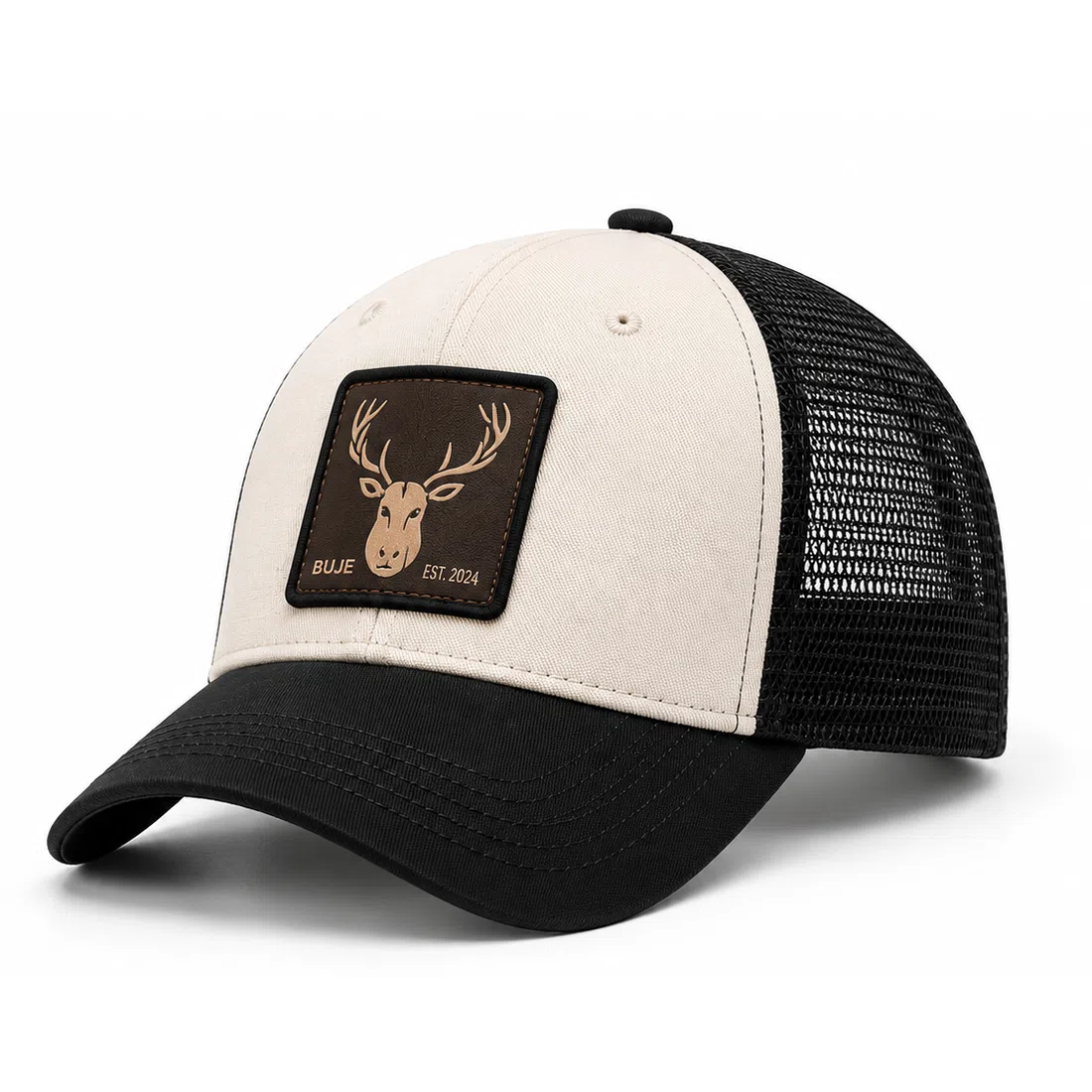 BUJE Krem Siyah Trucker Şapka