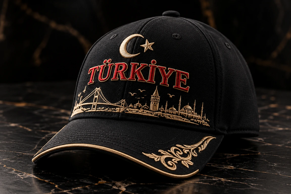 BUJE Türkiye Nakışı Cap – Siyah & Bordo – Seri 08