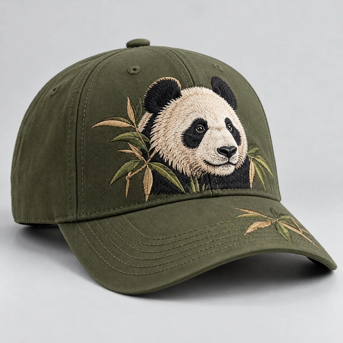 BUJE Panda Nakışı Cap – Zeytin Yeşili – Seri 05