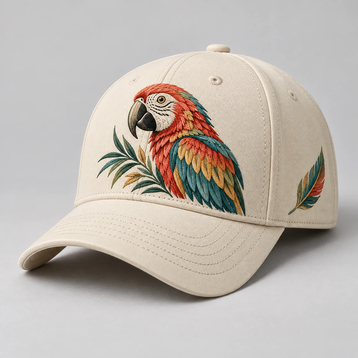 BUJE Tropikal Papağan Cap – Krem – Seri 01