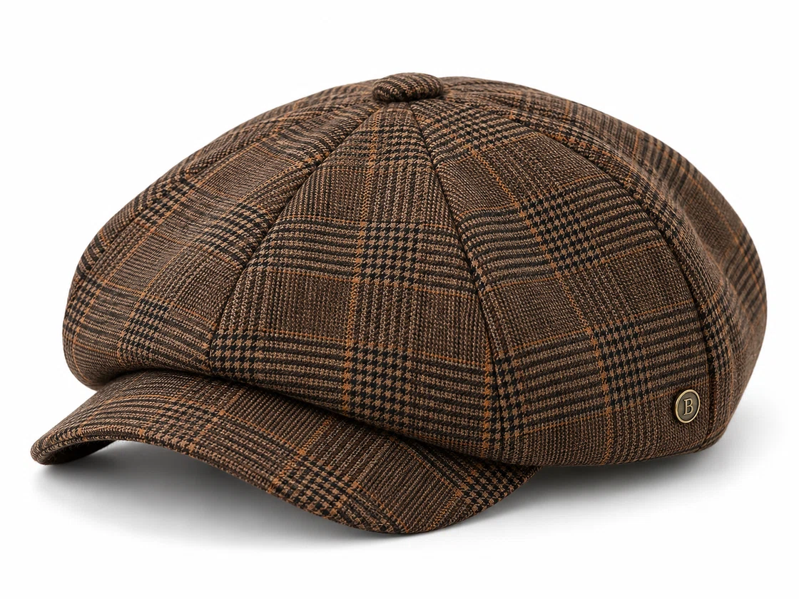 BUJE Kahve Ekose Sekiz Parça Kasket · B Detay